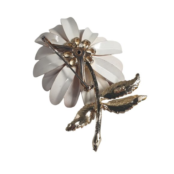 Coro Signed Floral Chrysanthemum Pin Brooch Rhinestone Vintage Designer Fashion - Picture 3 of 5